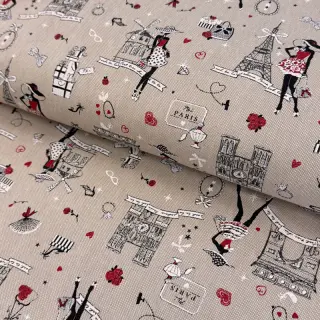 Țesătură decorativă Linenlook Cute Paris multico