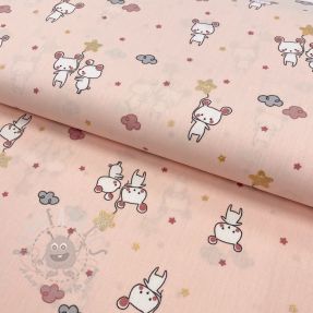 Țesătură din bumbac Glitter sweet mouse powder