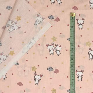 Țesătură din bumbac Glitter sweet mouse powder