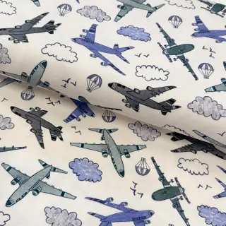 Tricot Airplanes ecru digital print