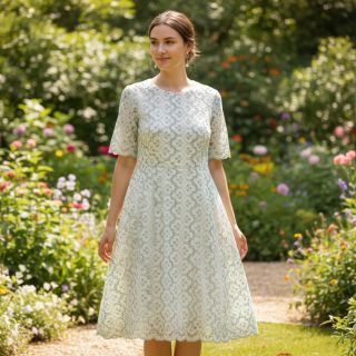 Țesătură din bumbac EMBROIDERY Lilian mint