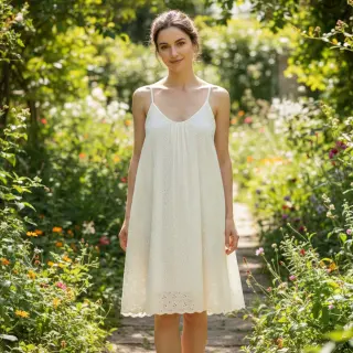 Țesătură din bumbac EMBROIDERY Rosemary white