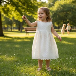 Țesătură din bumbac EMBROIDERY Rosemary white