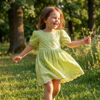 Țesătură din bumbac EMBROIDERY Rosemary lime