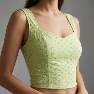 Țesătură din bumbac EMBROIDERY Rosemary lime