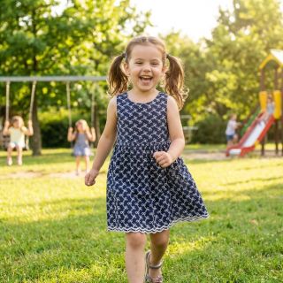 Țesătură din bumbac EMBROIDERY Rosemary navy