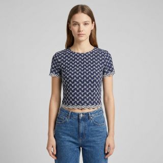 Țesătură din bumbac EMBROIDERY Rosemary navy