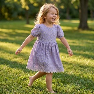 Țesătură din bumbac EMBROIDERY Rosemary lilac