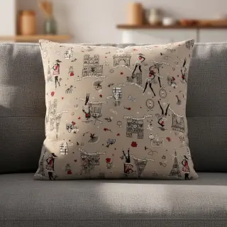 Țesătură decorativă Linenlook Cute Paris multico