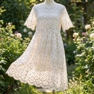 Țesătură din bumbac EMBROIDERY Lilian natural