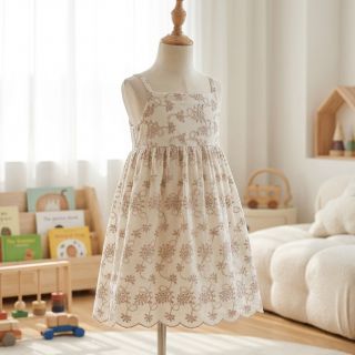 Țesătură din bumbac EMBROIDERY Lilian ecru