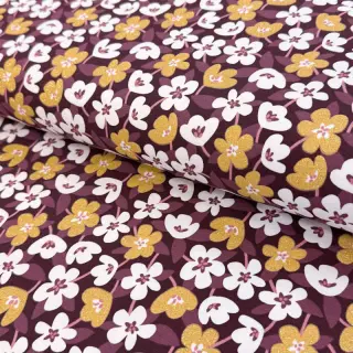 Tricot GLITTER Flowers wine red