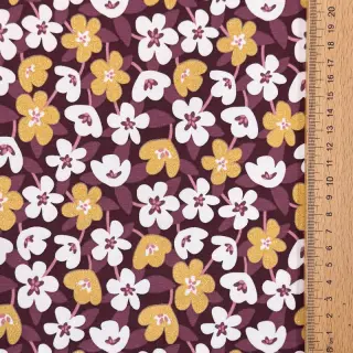 Tricot GLITTER Flowers wine red