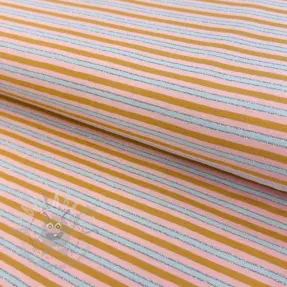 Tricot LUREX Stripes ochre silver