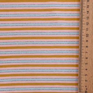 Tricot LUREX Stripes ochre silver
