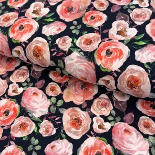 Tricot Roses navy digital print