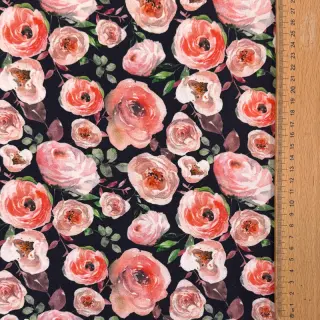 Tricot Roses navy digital print