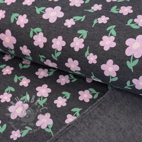 Jerse trening pieptănat Flowers indigo melange