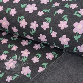 Jerse trening pieptănat Flowers indigo melange