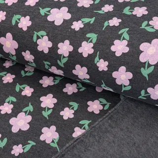 Jerse trening pieptănat Flowers indigo melange