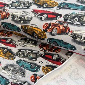 Jerse trening pieptănat Old cars grey digital print