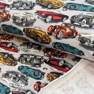 Jerse trening pieptănat Old cars grey digital print