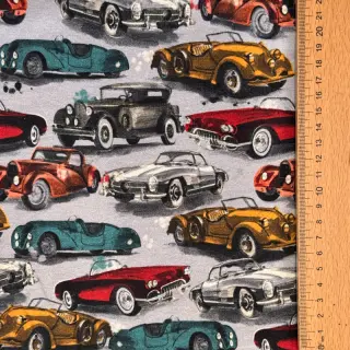 Jerse trening pieptănat Old cars grey digital print