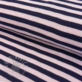 Tricot WAFFLE YARN DYED Stripes navy lilac