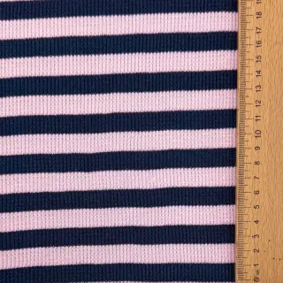Tricot WAFFLE YARN DYED Stripes navy lilac