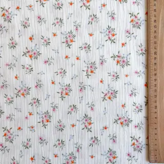 Mușelină Flowers white ORGANIC