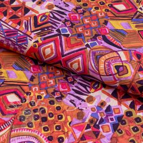 Țesătură din bumbac VOILE Abstract ochre digital print