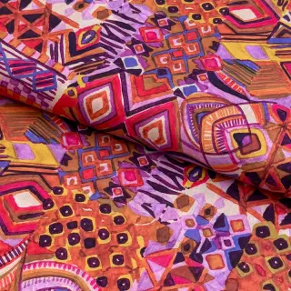 Țesătură din bumbac VOILE Abstract ochre digital print