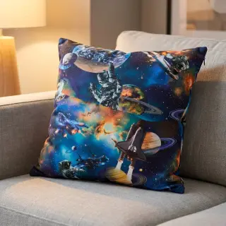 Țesătură din bumbac Space navy digital print