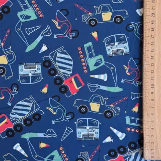 Țesătură din bumbac Vehicles blue
