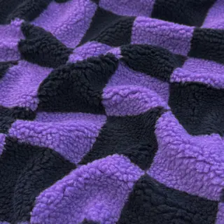 Stofă palton TEDDY JACQUARD Checks purple