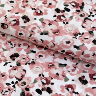 Viscoză POPLIN STRETCH Flowers white digital print