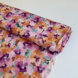 Viscoză LUREX Flowers purple orange digital print