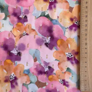 Viscoză LUREX Flowers purple orange digital print