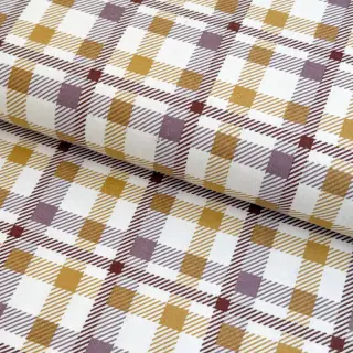 Țesătură din bumbac FLANNEL Checks and checks ochre