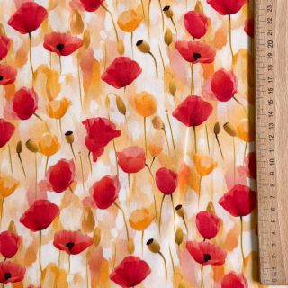 Viscoză RAYON POPLIN Poppys design C
