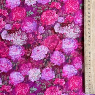 Viscoză RAYON POPLIN Flower sea design A