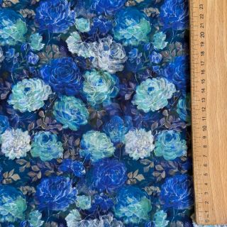 Viscoză RAYON POPLIN Flower sea design B