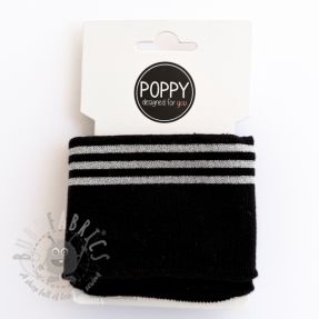 Patent CUFFS LUREX 7 cm black silver