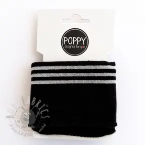 Patent CUFFS LUREX 7 cm black silver