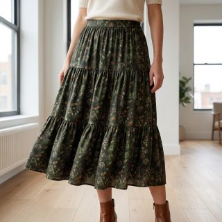 Viscoză RAYON POPLIN Dark barrock design B