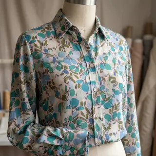 Viscoză RAYON POPLIN Simplistic flowers design C