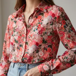 Viscoză RAYON POPLIN Wild flowers design B