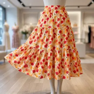 Viscoză RAYON POPLIN Poppys design C