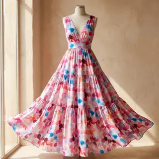 Viscoză RAYON POPLIN Bouncy design F