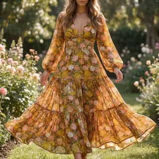 Viscoză RAYON POPLIN Flower sea design C